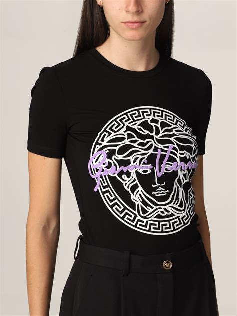 versace t shirt women's free shipping|Versace t shirt medusa.